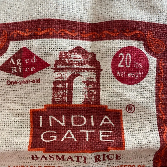 Burlap Rice Bag with Zipper Tote Bag - Picture 4 of 9